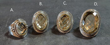 Filigran Ring Silver - Citrin Cabochon - 4 sorter