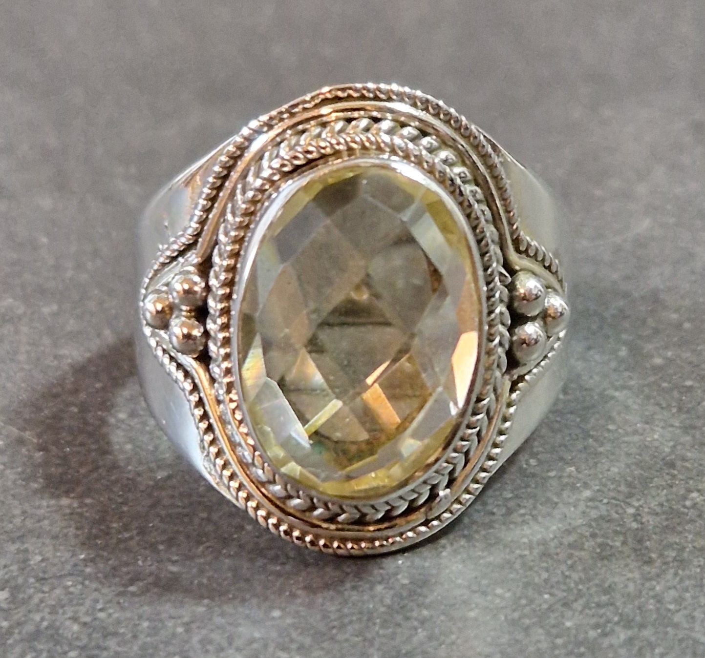 Filigran Ring Silver - Citrin Cabochon - 4 sorter - 3