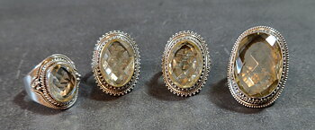 Filigran Ring Silver - Citrin Cabochon - 4 sorter