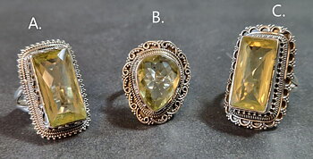 Filigran Ring Silver - Citrin Cabochon - 3 sorter