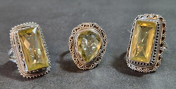 Filigran Ring Silver - Citrin Cabochon - 3 sorter