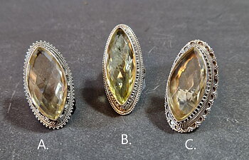 Filigran Ring Silver - Citrin Cabochon - 3 sorter