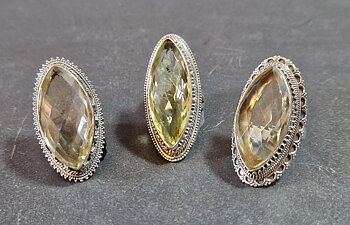 Filigran Ring Silver - Citrin Cabochon - 3 sorter