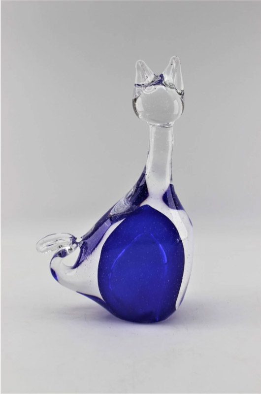 Sommerkatze Blau - Glasskulptur