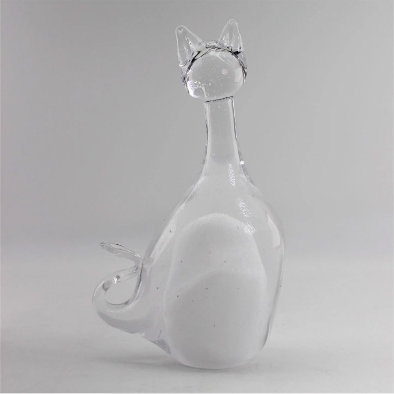Sommerkatze Weiß - Glasskulptur