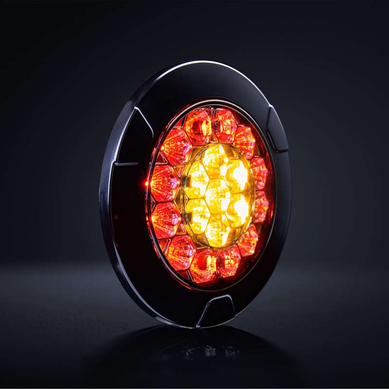 Baklykta 3-funktioner Black Raven LED 12-24V
