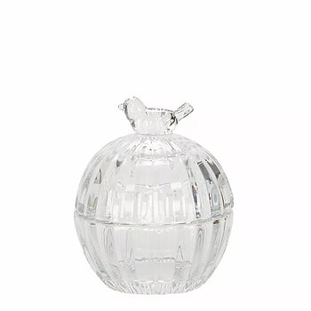 Glasburk med fågel