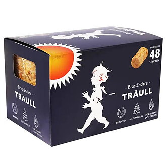 Träull-Tändull, 48 st/kart.brinntid 8-10 min.