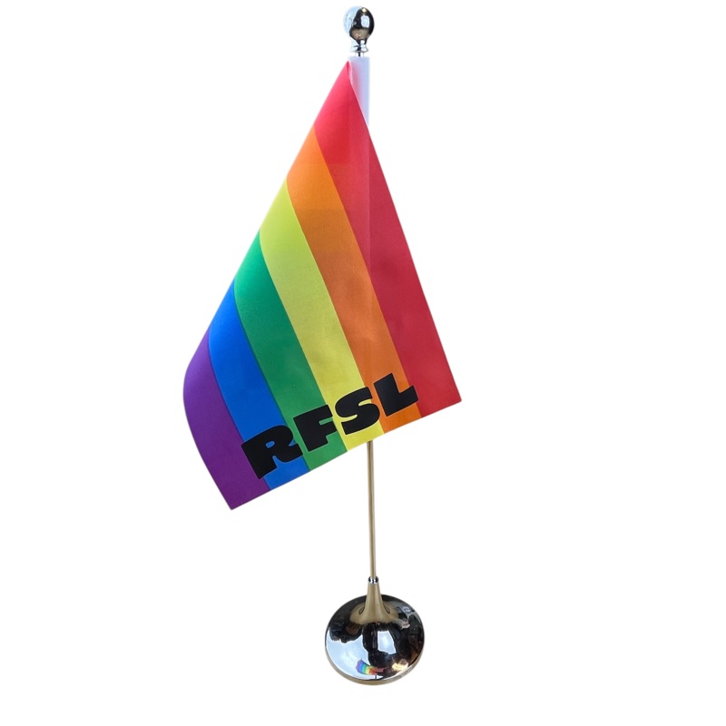 RFSL bordsflagga med kromfot