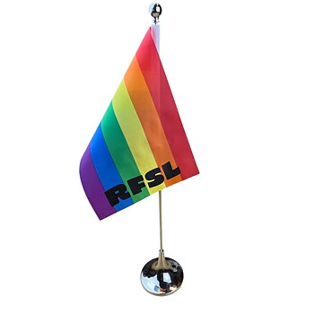 RFSL bordsflagga med kromfot