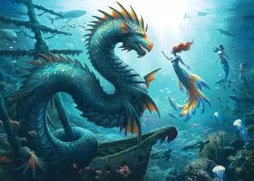 Enchanted Depths Dragon Mermaid and Turtles, 1000 Bitar Ravensburger