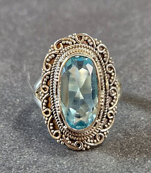 Filigran Ring Silver - Topas Cabochon