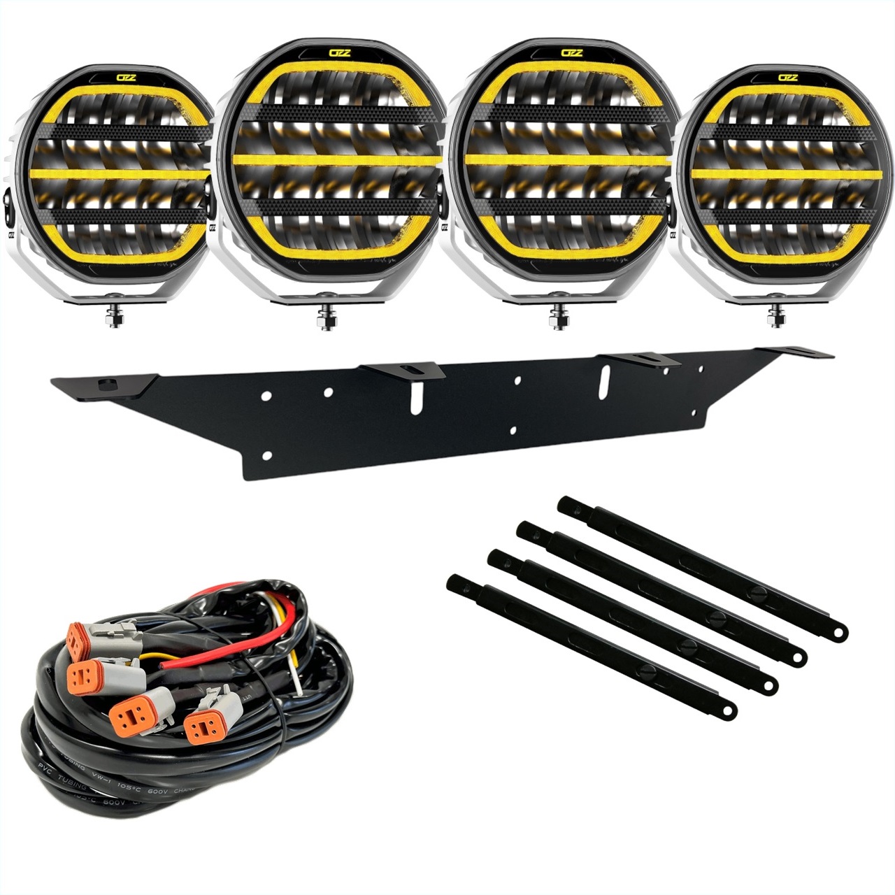 OZZ XR2 2x P9 + 2x  P7 LED Extraljus | White | 4-pack