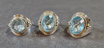 Filigran Ring Silver - Topas Cabochon - 6 sorter