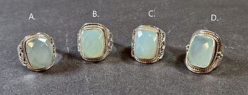 Filigran Ring Silver - Blå Kalcedon Cabochon 