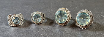 Filigran Ring Silver - Topas Cabochon - 4 sorter