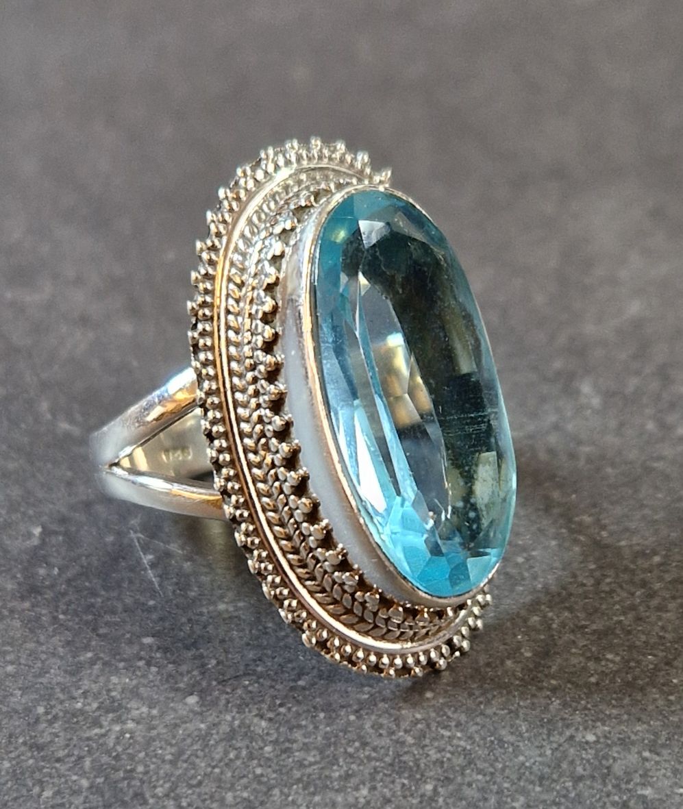 Filigran Ring Silver - Topas Cabochon - 4 sorter - 3