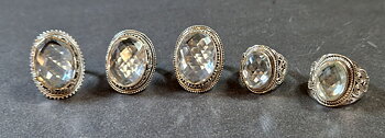 Filigran Ring Silver - Bergkristall Oval Cabochon 