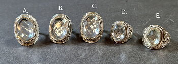 Filigran Ring Silver - Bergkristall Oval Cabochon 
