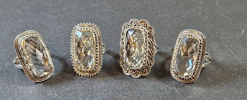Filigran Ring Silver - Bergkristall Cabochon