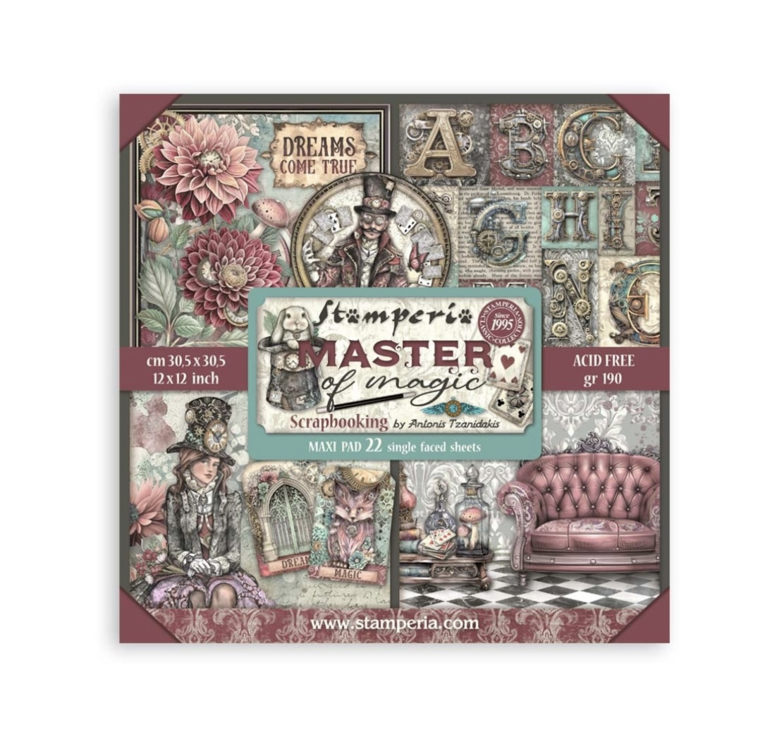 Stamperia Paper Pad 12X12 - Master of Magic (Single Face)