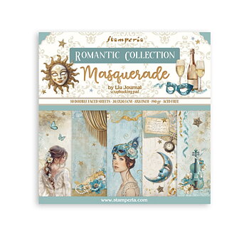 Stamperia Paper Pad 8X8 - Romantic Collection - Masquerade
