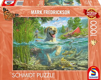 Yellow Labrador goes Fishing, 1000 Bitar Schmidt