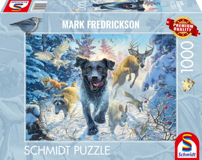 Black Labrador in the Snow, 1000 Bitar Schmidt - 2