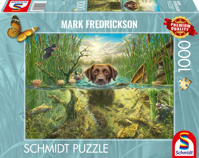 Chocolate Labrador takes a Cool Dip, 1000 Bitar Schmidt - 2