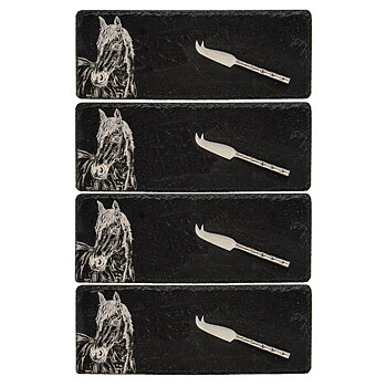 Miniostbricka Selbrae House Skiffer Hästmotiv 4-Pack