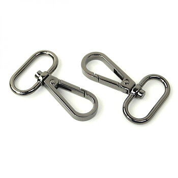 Väsktillbehör - 2st Swivel Hooks 1" Gunmetal - Karbinhakar vridbara