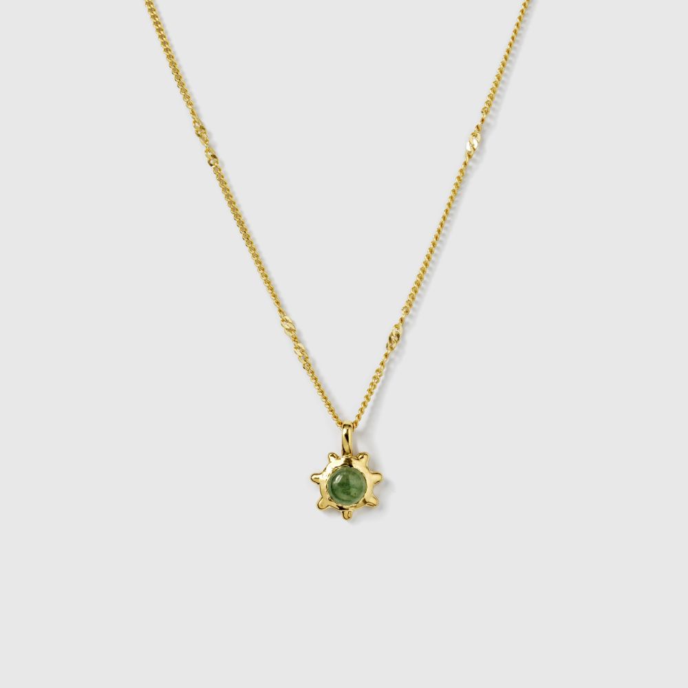 Syster P Florentina Green Jade halsband guld