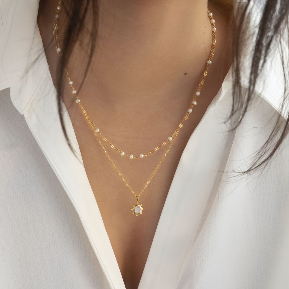 Syster P Florentina Moonstone halsband guld - 3