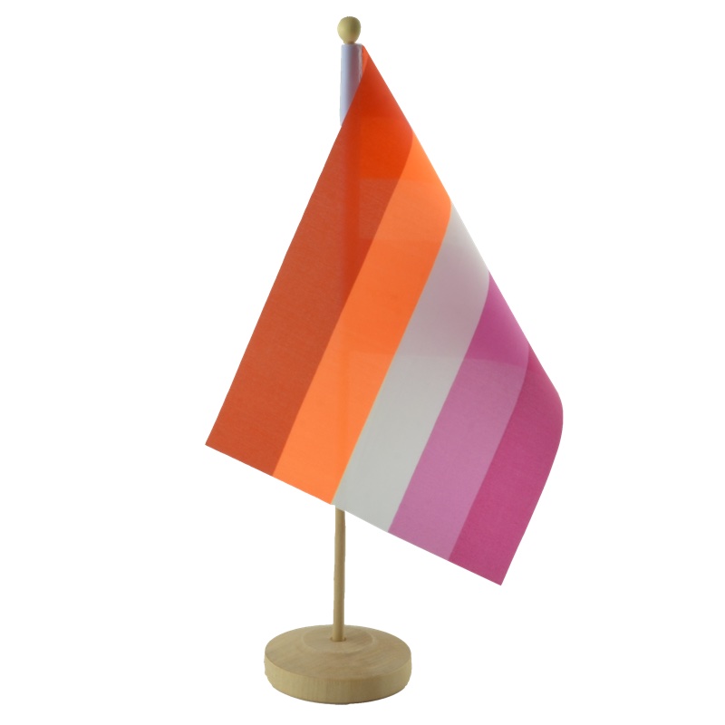 Pride bordsflagga med eget tryck träfot - 6