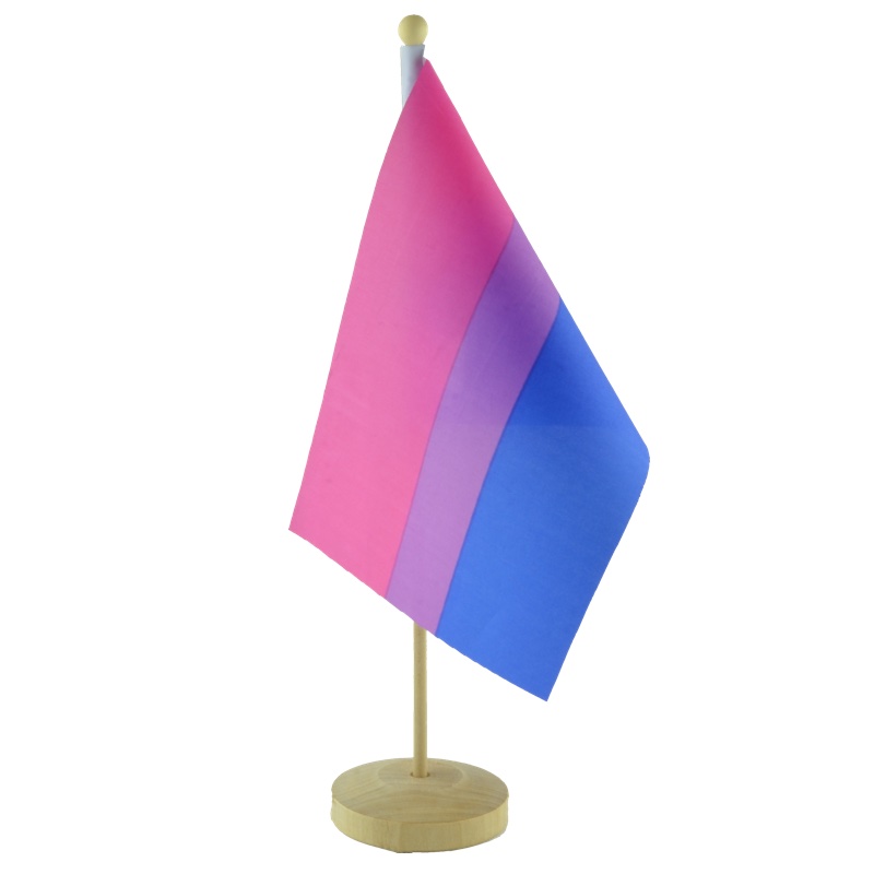 Pride bordsflagga med eget tryck träfot - 3