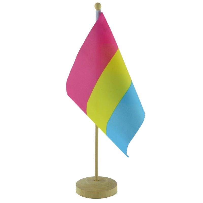 Pride bordsflagga med eget tryck träfot - 8