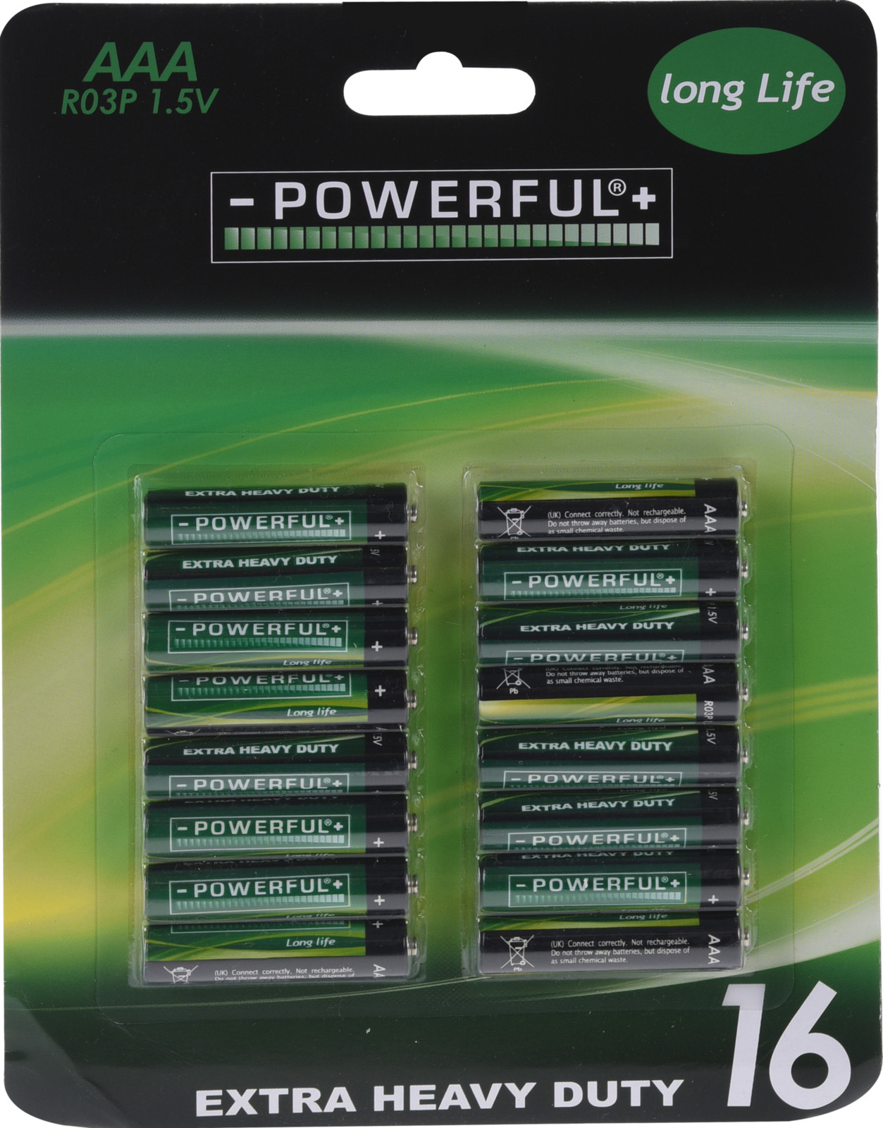 Batterier AAA 16-pack