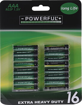 Batterier AAA 16-pack
