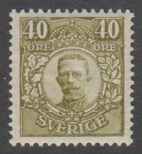 F 90, 40 öre Gustaf V i Medaljong lyx **