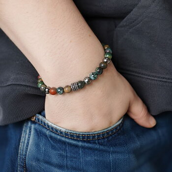 IAMLUND Rope Indian Agat  herrarmband