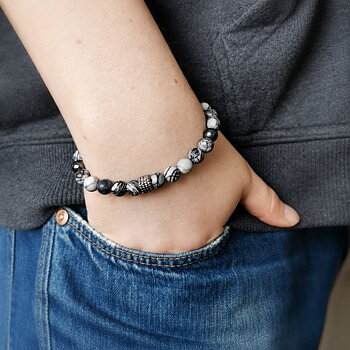 IAMLUND Rope Black Silk herrarmband