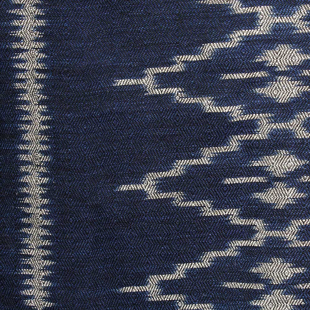 Xtra-Bred  Indigoblå Ikat Sjal - 4