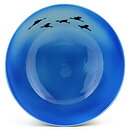 Sven Wejsfelt (1990) Blue Rounded Bowl with Birds Decor 15 cm