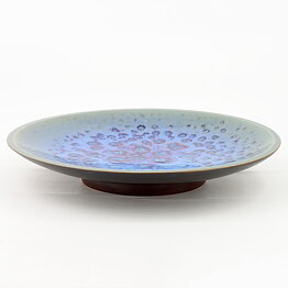 Sven Hofverberg (1960s) Unique Bowl with Mottled Blue Glaze 30 cm