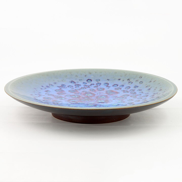 Sven Hofverberg (1960s) Unique Bowl with Mottled Blue Glaze 30 cm