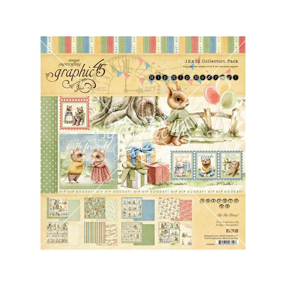  Graphic45 - Collection Pack 12x12 -  Hip Hip Hooray 