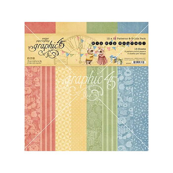  Graphic45 - Patterns & Solids Pack - Hip Hip Hooray 