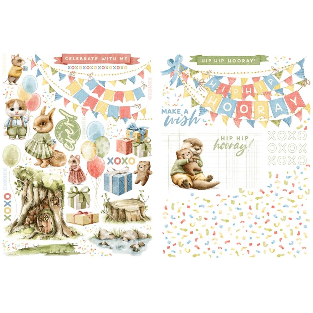 Graphic45 - Rub-On Transfers set - Hip Hip Hooray - 2