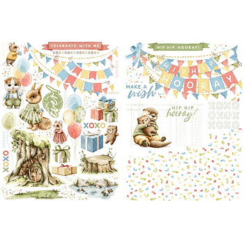 Graphic45 - Rub-On Transfers set - Hip Hip Hooray