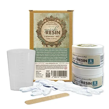 Quick Resin 1:1 Bicomponent Vit (2x150ml), Stamperia